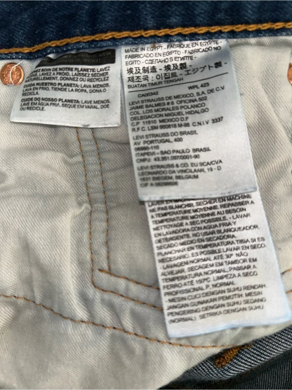 Levi's Straight-Leg Dark Indigo Denim Jeans 501 button fly